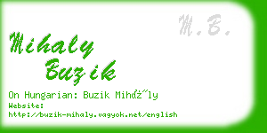 mihaly buzik business card